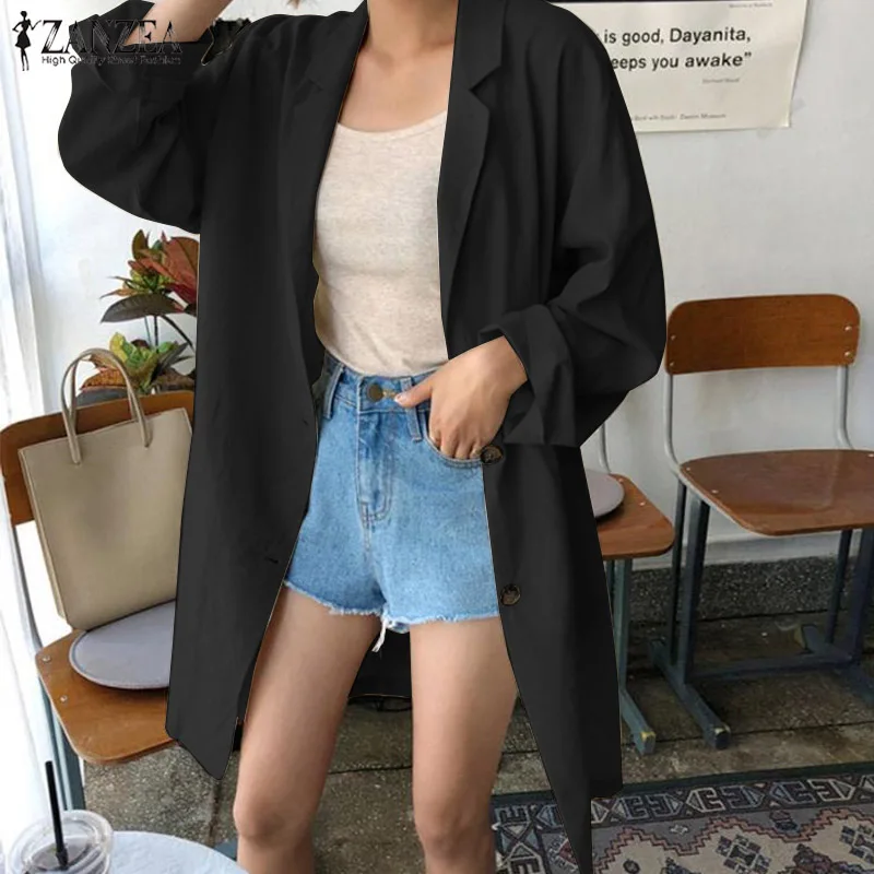 Women's Blazers 2019 ZANZEA Elegant OL Coats Fashion Single-button Lapel Top Female Long Sleeve Business Outwear Plus Size Tunic
Women's Blazers 2019 ZANZEA Elegant OL Coats Fashion Single-button Lapel Top Female Long Sleeve Business Outwear Plus Size Tunic