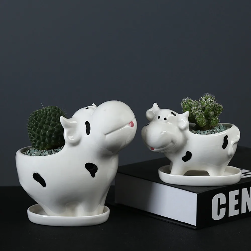 Cow Succulent Flower Pot Office Desktop Decorative Flower Pot Ceramic Creative With Tray
Cow Succulent Flower Pot Office Desktop Decorative Flower Pot Ceramic Creative With Tray