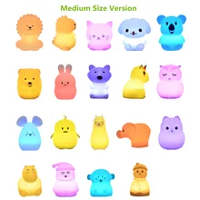 Animal Lamp Cartoon Silicone RGB LED Night Light Touch Sensor Battery Powered Bedroom Bedside Lamp for Children Kids Baby Gift 
Animal Lamp Cartoon Silicone RGB LED Night Light Touch Sensor Battery Powered Bedroom Bedside Lamp for Children Kids Baby Gift