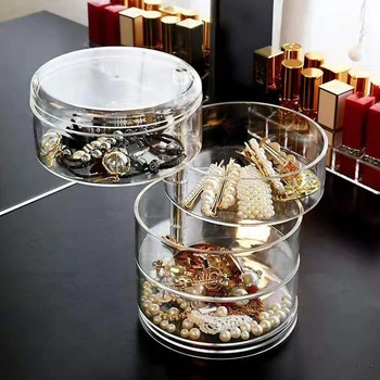 Transparent 360 Degrees Rotary Multilayer Jewelry Storage Box Holder Earpin Earrings Small Objects Organizer Plastic Jewelry Box
Transparent 360 Degrees Rotary Multilayer Jewelry Storage Box Holder Earpin Earrings Small Objects Organizer Plastic Jewelry Box