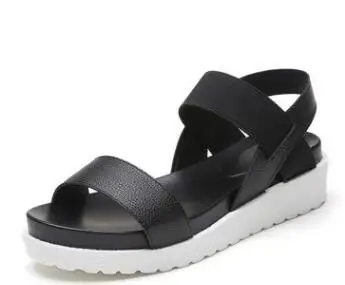 Summer 2020 new peeptoe thin strap matching color elastic strap flat with stylish black and white Roman sandals for women
Summer 2020 new peeptoe thin strap matching color elastic strap flat with stylish black and white Roman sandals for women