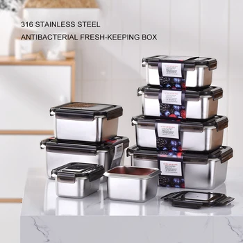 Stainless Steel Bento Box Portable Microwave Dinnerware Food Storage Container Foodbox Lunch Box Antibacterial Fresh-Keep Box 
Stainless Steel Bento Box Portable Microwave Dinnerware Food Storage Container Foodbox Lunch Box Antibacterial Fresh-Keep Box