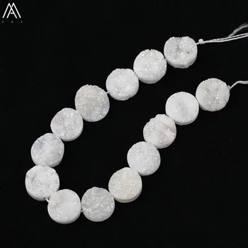 14Pcs/Strand 14mm Round White AB Titanium Druzy Geode Agates Loose Beads Jewelry Strands Pendant Choker Making DIY XFX-166AMEE 
14Pcs/Strand 14mm Round White AB Titanium Druzy Geode Agates Loose Beads Jewelry Strands Pendant Choker Making DIY XFX-166AMEE