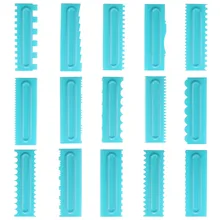 Modeling-Tool Comb Scraper-Blades Cake-Pattern Fondant Baking Plastic 16 Cream