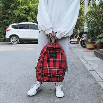 Women Backpack New Bag Female Student College Wind Bag Plaid Canvas Backpack Travel Bag Mochila Feminina Mochila Mujer Bolsa 
Women Backpack New Bag Female Student College Wind Bag Plaid Canvas Backpack Travel Bag Mochila Feminina Mochila Mujer Bolsa