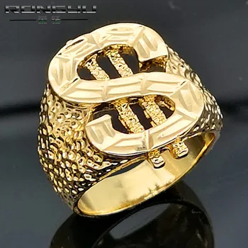 Titanium Steel Dollar Sign Gold Plated Men's Domineering Hip Hop Creative Dollar Ring NO45 
Titanium Steel Dollar Sign Gold Plated Men's Domineering Hip Hop Creative Dollar Ring NO45