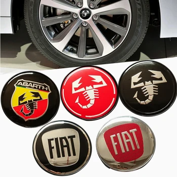 

4pcs/set 60mm Abarth Car Emblem Sliver Center Hub Caps Cover Scorpion For Fiat 500 Panda Grande Punto 124 License Ducato Croma