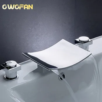 Modern Waterfall Basin Faucet Bathroom Square Chrome Finish Deck Mounted Sink Faucets Dual Handle Three-hole Mixer Tap S79-307
Modern Waterfall Basin Faucet Bathroom Square Chrome Finish Deck Mounted Sink Faucets Dual Handle Three-hole Mixer Tap S79-307