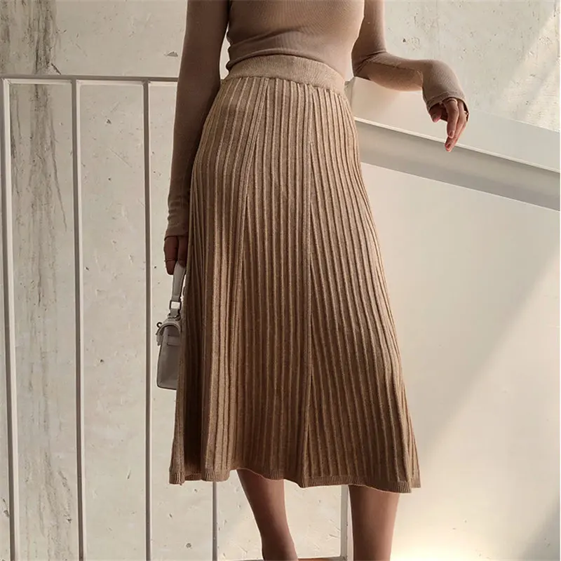 Hzirip 2019 Solid Loose All-match Elastic Simple A-Line Autumn Large Size High Waist Stylish Office Lady Casual Knitted Skirts
Hzirip 2019 Solid Loose All-match Elastic Simple A-Line Autumn Large Size High Waist Stylish Office Lady Casual Knitted Skirts