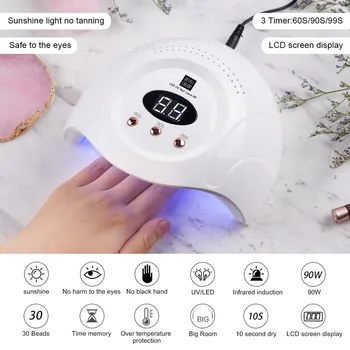 Led Uv 90w Nail Dryer Curing Gel Polish Lamp Light Curing Manicure Machine Nail Lcd Display Drying All Gels Nail Art Polish Tool
Led Uv 90w Nail Dryer Curing Gel Polish Lamp Light Curing Manicure Machine Nail Lcd Display Drying All Gels Nail Art Polish Tool