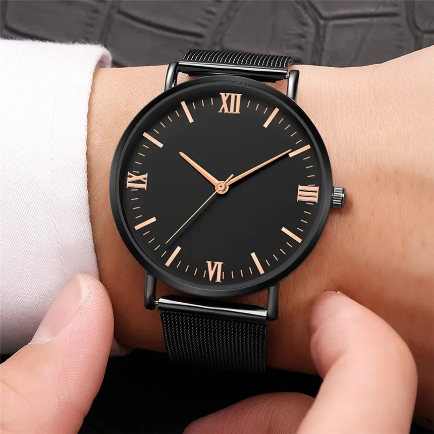 Фото Men's Women Wrist Watch Fashion Sport Stainless Steel Case Band Quartz Analog Man Watches Mens 2019 Reloj Hombre D30 | Наручные часы