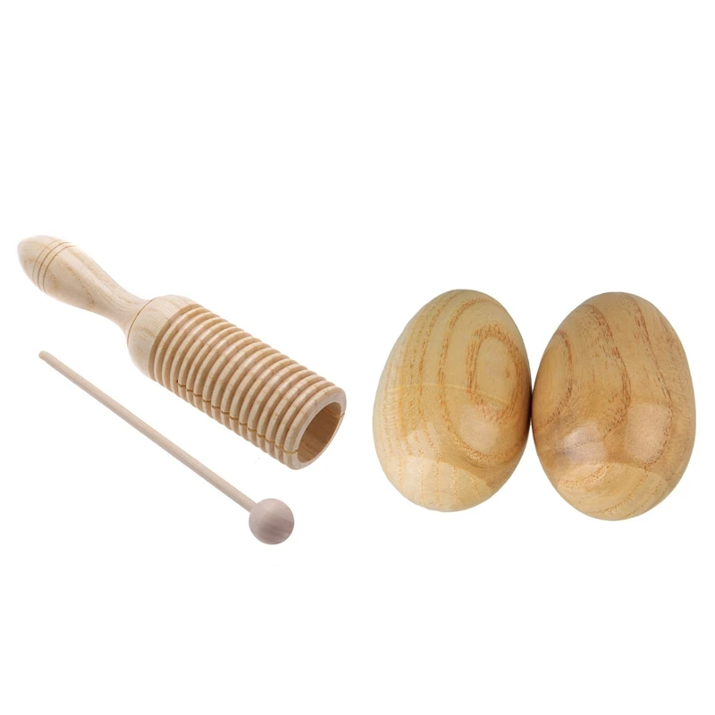 2 Set Musical Percussion Instruments Wooden Egg Shakers Rhythm Rattle Crow Sounder for Baby Kids
2 Set Musical Percussion Instruments Wooden Egg Shakers Rhythm Rattle Crow Sounder for Baby Kids