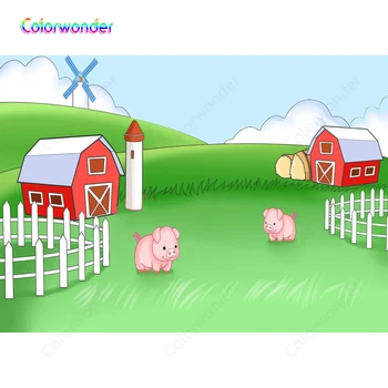 Cartoon Farm Photography Background Piggy Red House Green Backdrop for Baby Shower Customized Backdrops Vinyl Backgrounds 7X5FT
Cartoon Farm Photography Background Piggy Red House Green Backdrop for Baby Shower Customized Backdrops Vinyl Backgrounds 7X5FT