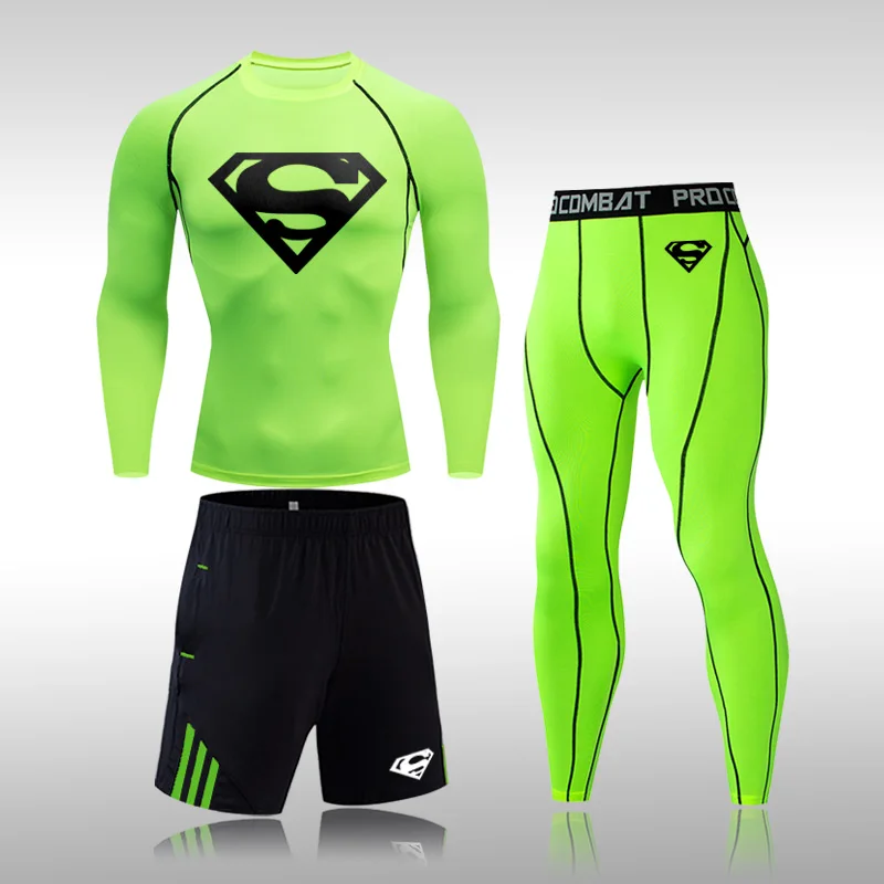 Men's Quick-drying Compression Tight Sports 3-Piece Set Running Fitness Bodybuilding Superman Tracksuits Sports Suit
Men's Quick-drying Compression Tight Sports 3-Piece Set Running Fitness Bodybuilding Superman Tracksuits Sports Suit