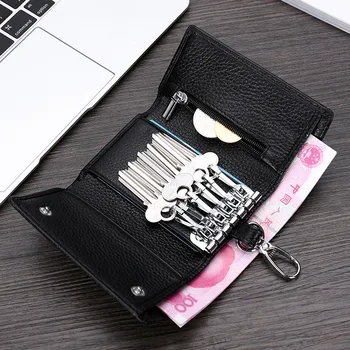 Leather Key Case Men and Women Multi-function Tri-fold Wallet First Layer Cowhide Key Chain Bag Fashion Wave Card Bit Coin Purse
Leather Key Case Men and Women Multi-function Tri-fold Wallet First Layer Cowhide Key Chain Bag Fashion Wave Card Bit Coin Purse
