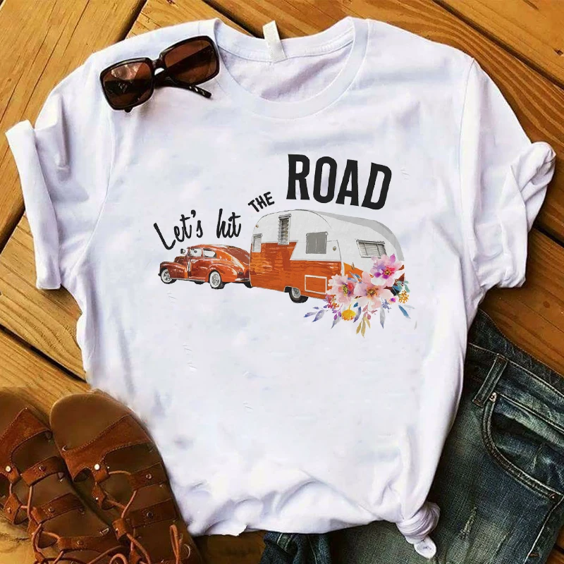 Women Lady T Shirt Let's Hit The Road Print Tshirt Ladies Short Sleeve Loose Tee Shirt Women Female Tops Clothes Graphic T-shirt
Women Lady T Shirt Let's Hit The Road Print Tshirt Ladies Short Sleeve Loose Tee Shirt Women Female Tops Clothes Graphic T-shirt