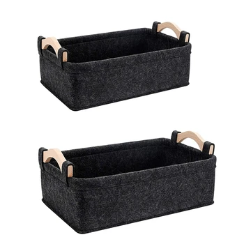 2 Pcs Nordic Dark Gray Felt Cloth Desktop Storage Basket with Handles Simple Home Sundries Organizer Frame Seasoning Finishing B
2 Pcs Nordic Dark Gray Felt Cloth Desktop Storage Basket with Handles Simple Home Sundries Organizer Frame Seasoning Finishing B