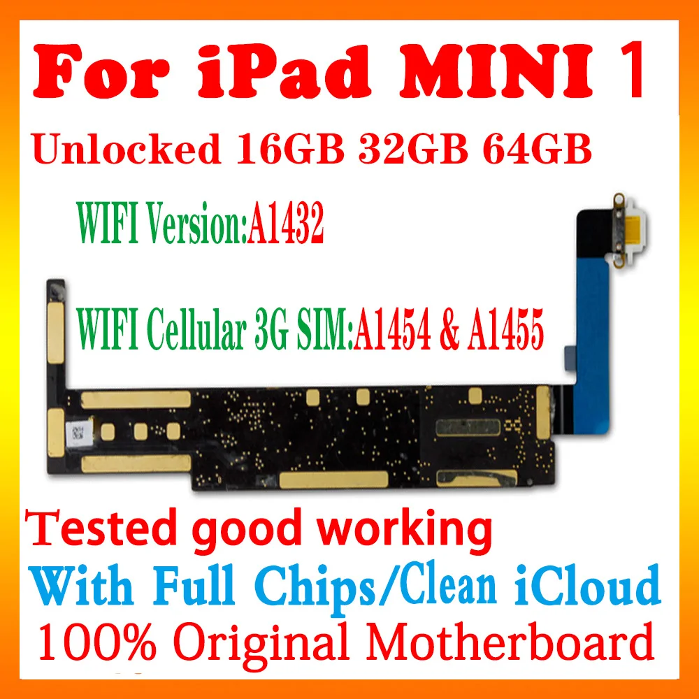 Материнская плата A1432 Wi-Fi и A1454 A1455 3G версия для Ipad mini 1 разблокированная Логическая