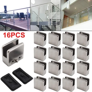 16Pcs Glass Bracket 8-10 mm Flat Back Clip in Stainless Steel Support Balustrade Staircase Window Clips Clamp Home Tool Supplies
16Pcs Glass Bracket 8-10 mm Flat Back Clip in Stainless Steel Support Balustrade Staircase Window Clips Clamp Home Tool Supplies