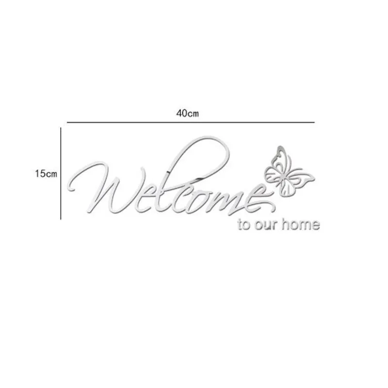 3D Mirror Wall Stickers Welcome To Our Home Adhesive Wall Sticker for Home Room Decoration Stickers Muraux Bedroom Decor 3D Mirror Wall Stickers Welcome To Our Home Adhesive Wall Sticker for Home Room Decoration Stickers Muraux Bedroom Decor