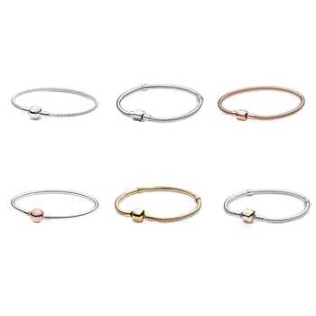 100% 925 Sterling Silver Snake Chain Basic Bracelets Rose Gold Color For Women Diy Beads Pendant Charms Jewelry
100% 925 Sterling Silver Snake Chain Basic Bracelets Rose Gold Color For Women Diy Beads Pendant Charms Jewelry