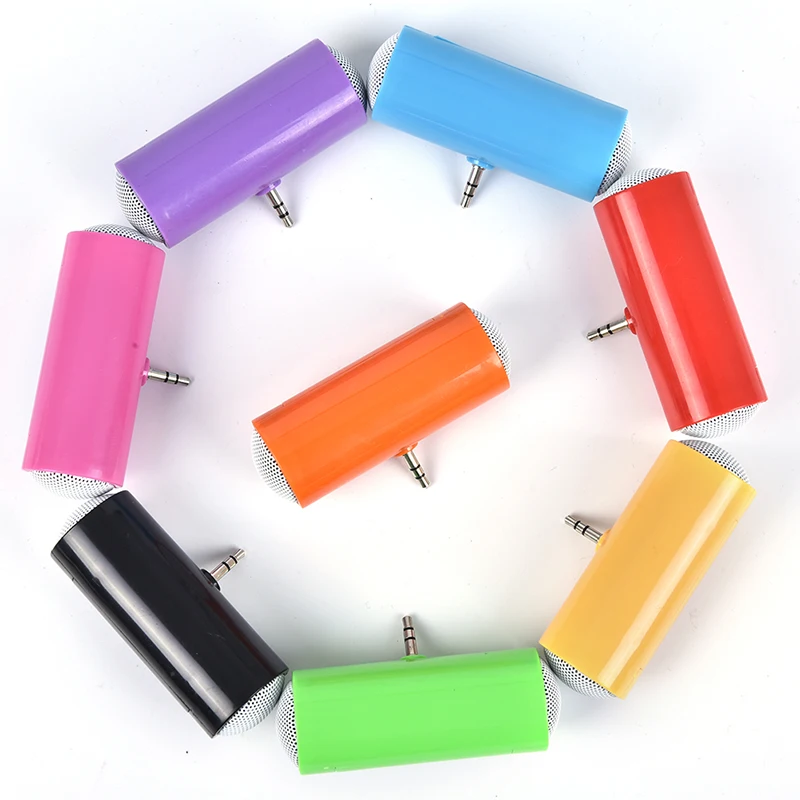 1PC 3.5mm Direct Insert Stereo Mini Speaker Microphone Portable MP3 Player color random | Электроника