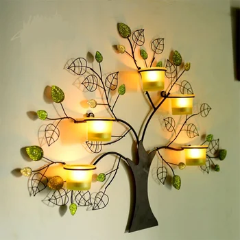 Creative Handmade Iron Art Tree Shape Candle Holder Decorative Wall Mounted Glass Wind Lamp Craftworks Embellishment Accessories
Creative Handmade Iron Art Tree Shape Candle Holder Decorative Wall Mounted Glass Wind Lamp Craftworks Embellishment Accessories