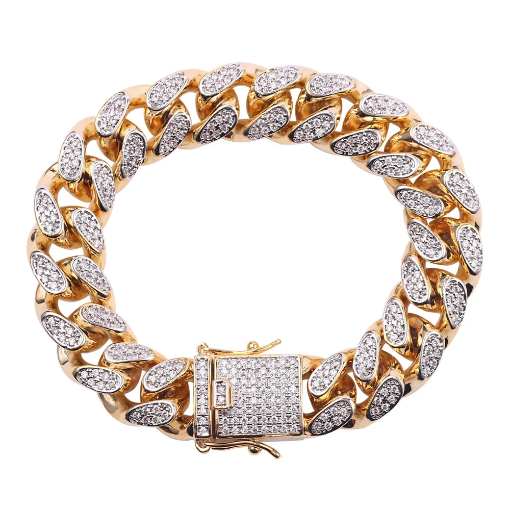 New Style Europe And America Hip Hop Micro Studded Zircon Bracelet Full of Crystals Cuba Men Exaggeration Bracelets
New Style Europe And America Hip Hop Micro Studded Zircon Bracelet Full of Crystals Cuba Men Exaggeration Bracelets