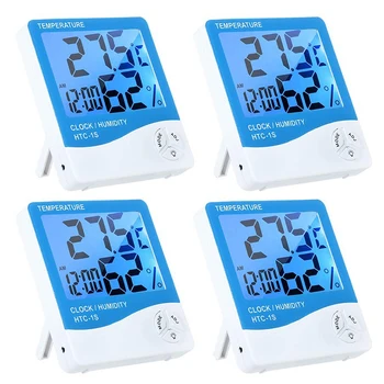Indoor Thermometer Moisture Meter LCD Digital Thermometer Hygrometer Room Room / ℉ Temperature Moisture Meter Alarm Clock Thermo 
Indoor Thermometer Moisture Meter LCD Digital Thermometer Hygrometer Room Room / ℉ Temperature Moisture Meter Alarm Clock Thermo