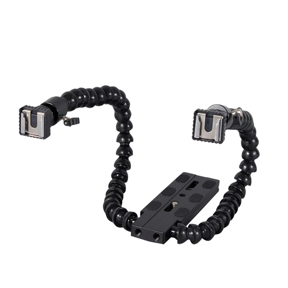 Photography Accessories Flexible Dual-arm Camera Flash Bracket With Quick Release Plate &2 Hot Shoe Mount for Canons Nikons Sony
Photography Accessories Flexible Dual-arm Camera Flash Bracket With Quick Release Plate &2 Hot Shoe Mount for Canons Nikons Sony