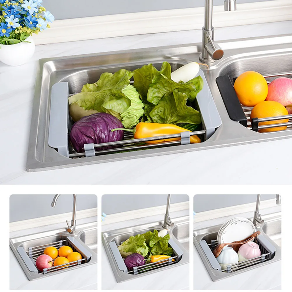 Sink Drain Basket Storage Rack Scalable Stainless Steel Storage Bracket Bowl Dish Stand Vegetable Water Filter Kitchen Tools
Sink Drain Basket Storage Rack Scalable Stainless Steel Storage Bracket Bowl Dish Stand Vegetable Water Filter Kitchen Tools