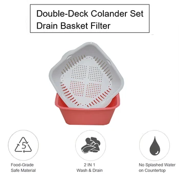 2/4pcs/Set Double-Deck Colander Set Drain Basket Filter Washing Bowl Strainer with Plastic Basin
2/4pcs/Set Double-Deck Colander Set Drain Basket Filter Washing Bowl Strainer with Plastic Basin