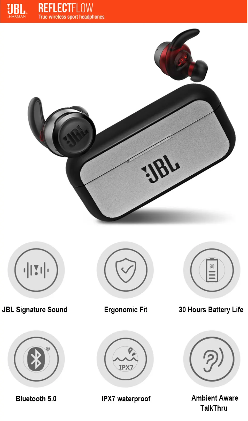 Gadgetoo Jbl Reflect Flow Tws True Wireless Sport Earbuds