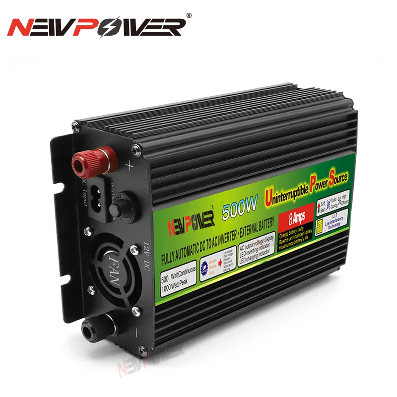 

12VDC 500W off grid inverter 110V/220VAC Modified sine wave inverter UPS with AC Battery Charging Function, Surge Power 1000W