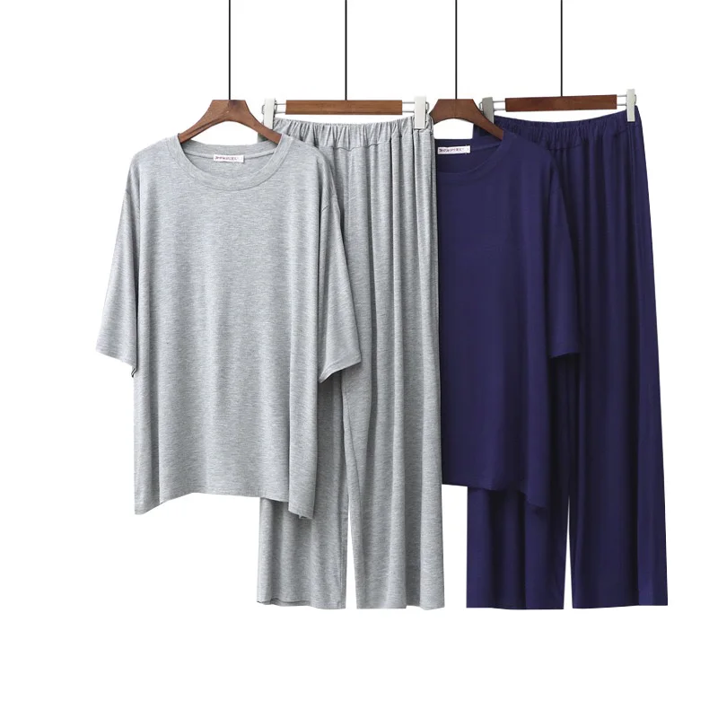 Spring And Summer New Ladies Pajamas Set Solid Color Comfort Soft Loose Modal Sleepwear Women Large Size Homewear Casual Wear
Spring And Summer New Ladies Pajamas Set Solid Color Comfort Soft Loose Modal Sleepwear Women Large Size Homewear Casual Wear