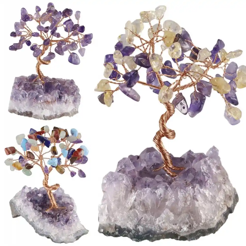 tumbeelluwa hand carved flower healing crystal stone pendant