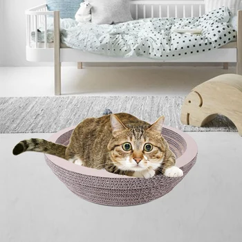 

Large Wear-resistant Corrugated Paper Bowl Cat Scratcher Claw Grinder Litter Cat Scratching Board Nail Scraper Mat Rest Cat Toy