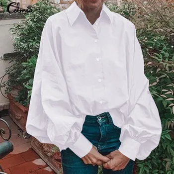 Celmia Top Fashion Women Laple Long Puff Sleeve Casual White Blouse Elegant Office Lady Shirts Loose Buttons Elegant Party Blusa
Celmia Top Fashion Women Laple Long Puff Sleeve Casual White Blouse Elegant Office Lady Shirts Loose Buttons Elegant Party Blusa
