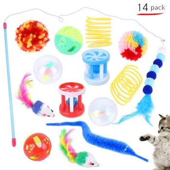 14Pcs/Set Cat Toy Stick And Mouse Supplies Set Funny Pet Toy Creative Stick Bell Ball Feather Toy
14Pcs/Set Cat Toy Stick And Mouse Supplies Set Funny Pet Toy Creative Stick Bell Ball Feather Toy
