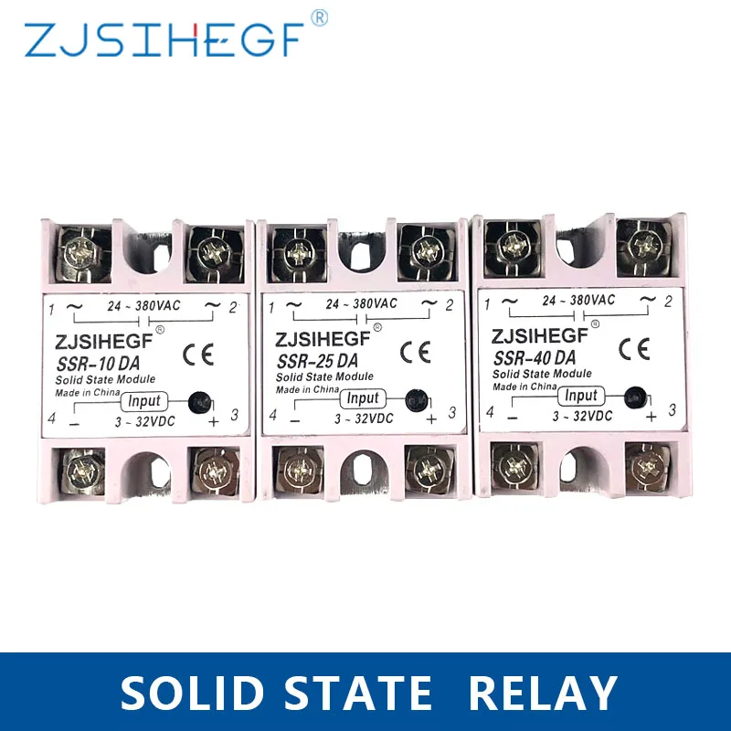 SSR -10DA/25DA/40DA DC control AC SSR white shell Single phase Solid state relay input 3-32VDC Output 24-480VAC i-50 heat sink
SSR -10DA/25DA/40DA DC control AC SSR white shell Single phase Solid state relay input 3-32VDC Output 24-480VAC i-50 heat sink