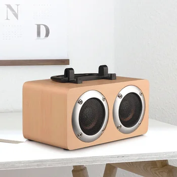 High Quality Wooden Portable Wireless Bluetooth Loudspeaker with Double Speaker Phone Holder Stand AUX Audio Music Player 
High Quality Wooden Portable Wireless Bluetooth Loudspeaker with Double Speaker Phone Holder Stand AUX Audio Music Player