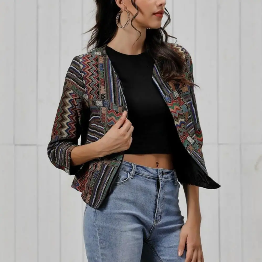 Women's Fall Long Sleeve Embroidery Jackets O-Neck Slim Patchwork Print Jacket Vintage Boho Short Coat
Women's Fall Long Sleeve Embroidery Jackets O-Neck Slim Patchwork Print Jacket Vintage Boho Short Coat