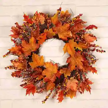 45/60cm Autumn Wreath Christmas Decoration Thanksgiving Garland Window Restaurant Home Maple Leaf Decoration Wreath Door
45/60cm Autumn Wreath Christmas Decoration Thanksgiving Garland Window Restaurant Home Maple Leaf Decoration Wreath Door