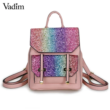 Vadim Glitter Female Leather Backpack Women Sequin Backpack For Teenage Girls Bling Fashion 2019 School Bags mochila Sac A Dos 
Vadim Glitter Female Leather Backpack Women Sequin Backpack For Teenage Girls Bling Fashion 2019 School Bags mochila Sac A Dos