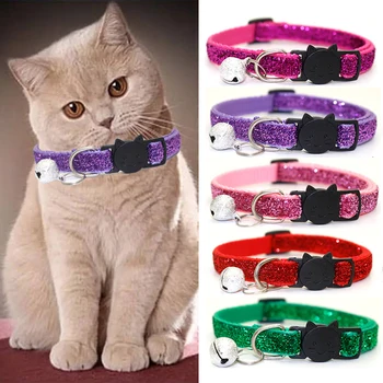 Bling Pet Cat Collar With Bell Breakaway Fashion Adjustable Kitten Cat Sequin Collar Neck Strap Cat Accessories Pet Supplies
Bling Pet Cat Collar With Bell Breakaway Fashion Adjustable Kitten Cat Sequin Collar Neck Strap Cat Accessories Pet Supplies