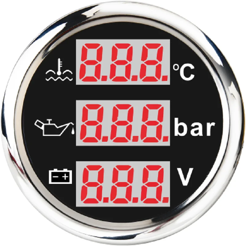 New 52mm Waterproof Universal 3 in 1 Multi-Function Digital Gauge Water Temp Oil Pressure With Alarm 9-32V
New 52mm Waterproof Universal 3 in 1 Multi-Function Digital Gauge Water Temp Oil Pressure With Alarm 9-32V