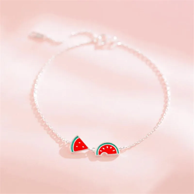 New Creative Simple Cute Watermelon Fashion 925 Sterling Silver Jewelry Personality Sweet Epoxy Fruit Bracelets SB181
New Creative Simple Cute Watermelon Fashion 925 Sterling Silver Jewelry Personality Sweet Epoxy Fruit Bracelets SB181