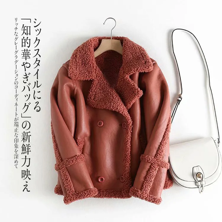 Korean-style WOMEN'S Wear 2019 Autumn & Winter New Style Loose-Fit Double Breasted Lambs Wool Leather Coat Women's
Korean-style WOMEN'S Wear 2019 Autumn & Winter New Style Loose-Fit Double Breasted Lambs Wool Leather Coat Women's
