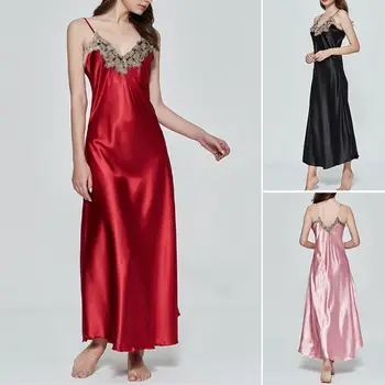 Fashion Women Sexy Sleepwear Nightgowns 2020 Summer V-neck Sleepdress Casual Lace Sexy Dress Nightwear Loose Homewear Plus Size 
Fashion Women Sexy Sleepwear Nightgowns 2020 Summer V-neck Sleepdress Casual Lace Sexy Dress Nightwear Loose Homewear Plus Size