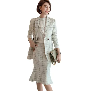 Skirt Suits For Women 2 Two Piece Set Formal Elegant Plaid Blazer Suit Jacket Office Lady Business Work Women Clothes Plus Size
Skirt Suits For Women 2 Two Piece Set Formal Elegant Plaid Blazer Suit Jacket Office Lady Business Work Women Clothes Plus Size